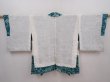 Photo6: 6225T01z460 Vintage Japanese Kimono Silk SHIBORI HAORI  Green-Blue (6)