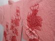 Photo2: 6225T02z440 Vintage Japanese Kimono Silk SHIBORI HAORI Flower Coral pink (2)
