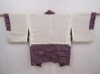 Photo6: 6225T03z460 Vintage Japanese Kimono Silk SHIBORI HAORI Dark purple (6)