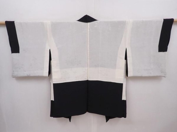 Photo7: 6225T04z500 Vintage Japanese Kimono Silk HAORI Rose Black (7)