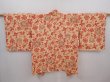 Photo1: 6225T05z610 Vintage Japanese Kimono Silk HAORI Bird Cream-Orange (1)