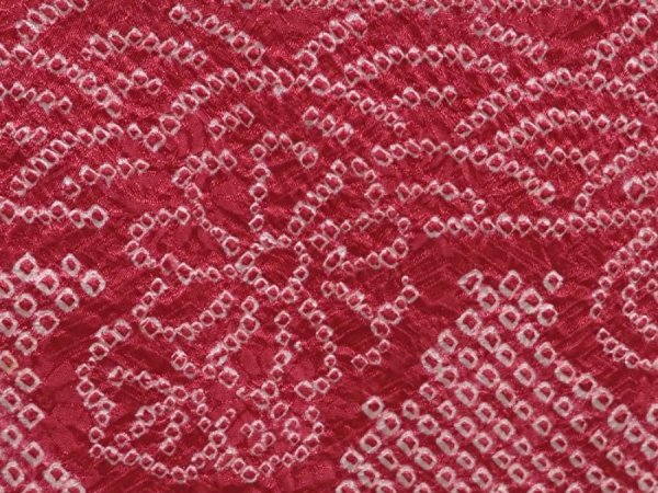 Photo4: 6225T06z470 Vintage Japanese Kimono Silk SHIBORI HAORI Dull red (4)