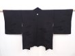 Photo1: 6225T07z660 Vintage Japanese Kimono Silk HAORI Cloud Black (1)
