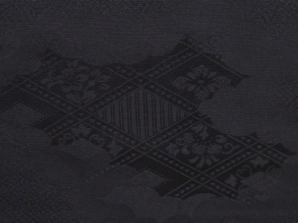 Photo4: 6225T07z660 Vintage Japanese Kimono Silk HAORI Cloud Black (4)