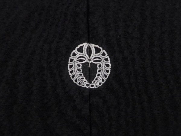 Photo5: 6225T07z660 Vintage Japanese Kimono Silk HAORI Cloud Black (5)