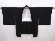 Photo6: 6225T07z660 Vintage Japanese Kimono Silk HAORI Cloud Black (6)