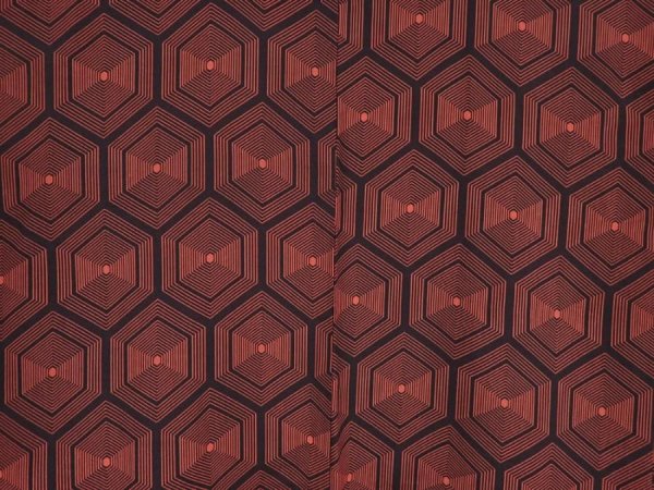 Photo3: 6225T08z520 Vintage Japanese Kimono Silk HAORI  Red-Brown (3)