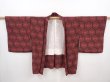 Photo5: 6225T08z520 Vintage Japanese Kimono Silk HAORI  Red-Brown (5)