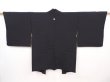 Photo1: 6225T10z600 Vintage Japanese Kimono Silk HAORI Scenery Black (1)