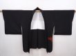 Photo5: 6226T04z590 Vintage Japanese Kimono Silk HAORI Flowers Black (5)