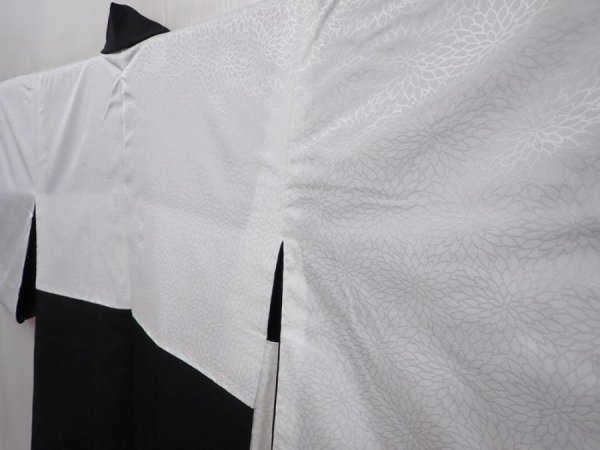 Photo7: 6226T04z590 Vintage Japanese Kimono Silk HAORI Flowers Black (7)