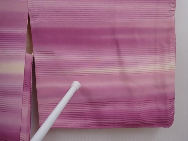Photo5: 6226T05z530 Vintage Japanese Kimono Silk HAORI  Purple-Pink (5)