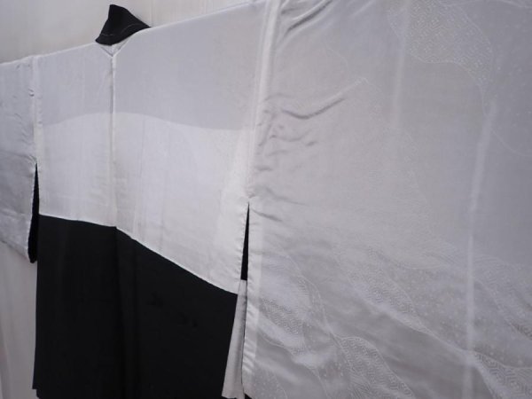 Photo8: 6226T07z580 Vintage Japanese Kimono Silk HAORI Stream Black (8)