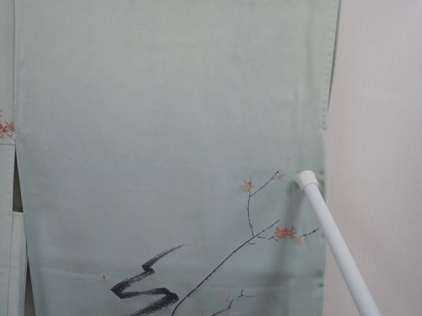 Photo5: 6226T08z560 Vintage Japanese Kimono Silk HAORI Maple Celadon (5)