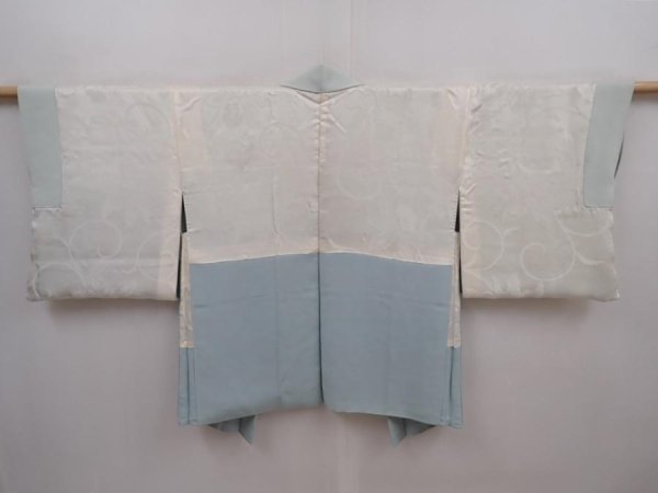 Photo7: 6226T08z560 Vintage Japanese Kimono Silk HAORI Maple Celadon (7)