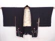 Photo7: 6226T09z520 Vintage Japanese Kimono Silk HAORI Plum blossom Black (7)