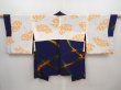 Photo6: 6226T10z600 Vintage Japanese Kimono Silk HAORI  Dark blue (6)