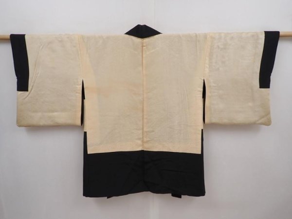 Photo6: 6226T11z550 Vintage Japanese Kimono Silk HAORI Plum blossom Black (6)
