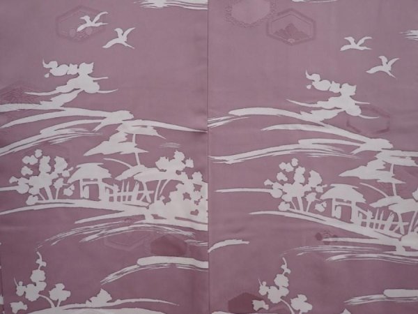 Photo3: 6302T01z580 Vintage Japanese Kimono Silk HAORI Hut Light purple (3)