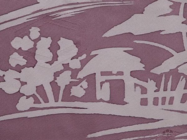Photo4: 6302T01z580 Vintage Japanese Kimono Silk HAORI Hut Light purple (4)