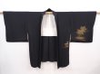 Photo4: 6302T02z580 Vintage Japanese Kimono Silk HAORI Trees Black (4)