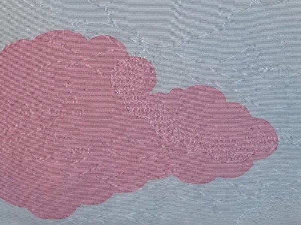 Photo4: 6302T03z580 Vintage Japanese Kimono Silk HAORI Cloud Light blue (4)