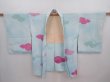 Photo5: 6302T03z580 Vintage Japanese Kimono Silk HAORI Cloud Light blue (5)