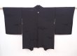 Photo1: 6302T04z620 Vintage Japanese Kimono Silk HAORI Flowers Black (1)