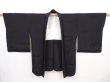 Photo6: 6302T04z620 Vintage Japanese Kimono Silk HAORI Flowers Black (6)