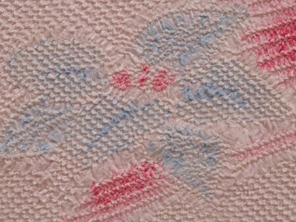 Photo4: 6302T05z490 Vintage Japanese Kimono Silk SHIBORI HAORI Flower Light pink (4)