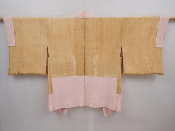 Photo7: 6302T05z490 Vintage Japanese Kimono Silk SHIBORI HAORI Flower Light pink (7)