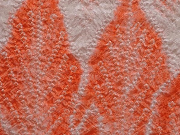Photo4: 6302T06z520 Vintage Japanese Kimono Silk SHIBORI HAORI  Orangered (4)