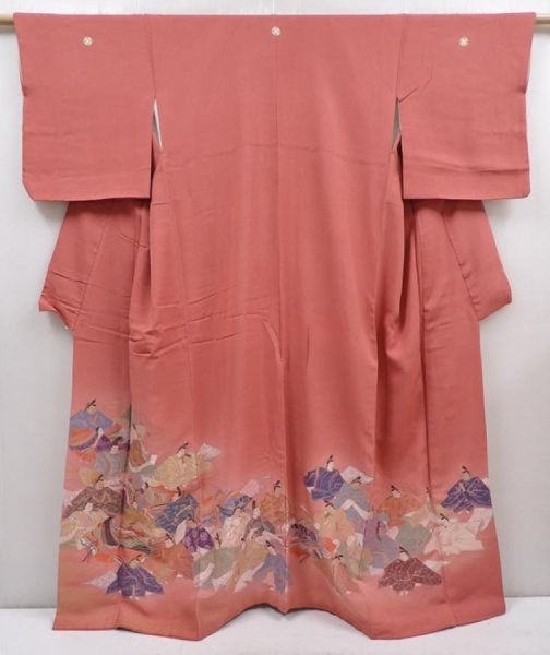 Photo1: 6302T09z1660  Japanese Kimono Silk IROTOMESODE Princess Dull pink (1)