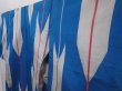 Photo2: 6302T10z630 Vintage Japanese Kimono Silk MEISEN KOMON Yagasuri Blue (2)