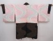 Photo7: 6303T02z740 Vintage Japanese Kimono Silk HAORI  Black (7)