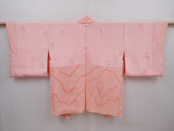 Photo6: 6303T03z410 Vintage Japanese Kimono Silk SHIBORI HAORI Mountain Pink (6)