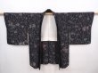 Photo6: 6303T04z750 Vintage Japanese Kimono Silk HAORI Flower Black (6)