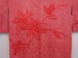 Photo3: 6303T06z420 Vintage Japanese Kimono Silk SHIBORI HAORI Leaf Dark red (3)