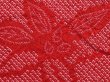 Photo4: 6303T06z420 Vintage Japanese Kimono Silk SHIBORI HAORI Leaf Dark red (4)
