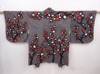 Photo1: 6303T07z630 Vintage Japanese Kimono Silk SHIBORI HAORI Plum tree Black (1)