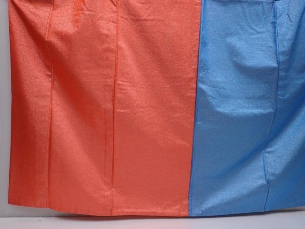 Photo5: 6303T08z530 Vintage Japanese Kimono Synthetic KOMON  Tomato red (5)