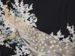 Photo8: 6303T09z1300 Vintage Japanese Kimono Silk TOMESODE Peacock Black (8)