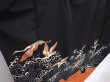 Photo3: 6303T10z1220  Japanese Kimono Silk ARTIST WORK TOMESODE Flying crane Black (3)