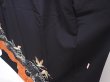 Photo4: 6303T10z1220  Japanese Kimono Silk ARTIST WORK TOMESODE Flying crane Black (4)