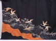 Photo5: 6303T10z1220  Japanese Kimono Silk ARTIST WORK TOMESODE Flying crane Black (5)