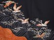 Photo8: 6303T10z1220  Japanese Kimono Silk ARTIST WORK TOMESODE Flying crane Black (8)