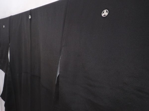 Photo2: 6303T11z1090 Vintage Japanese Kimono Silk TOMESODE Chrysanthemum Black (2)