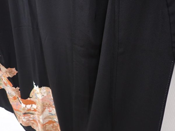 Photo4: 6303T12z1470  Japanese Kimono Silk TOMESODE Princess Black (4)
