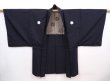 Photo6: 6309T01z380 Vintage Japanese Kimono Synthetic Men's HAORI  Black (6)