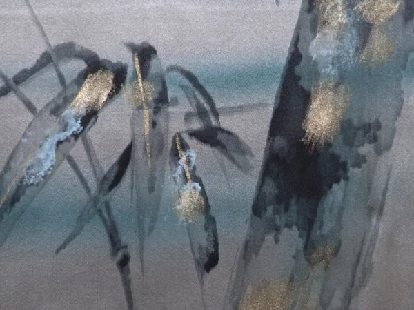 Photo3: 6309T02z460 Vintage Japanese Kimono Silk Men's OSHIMA HAORI Dark brown (3)